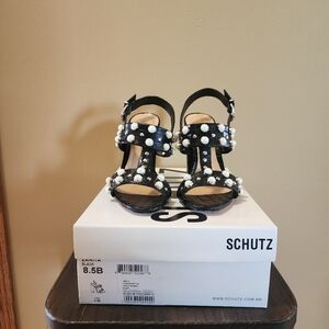 Schutz Zarita Black Block Heels - Size 8.5B - Worn Once!